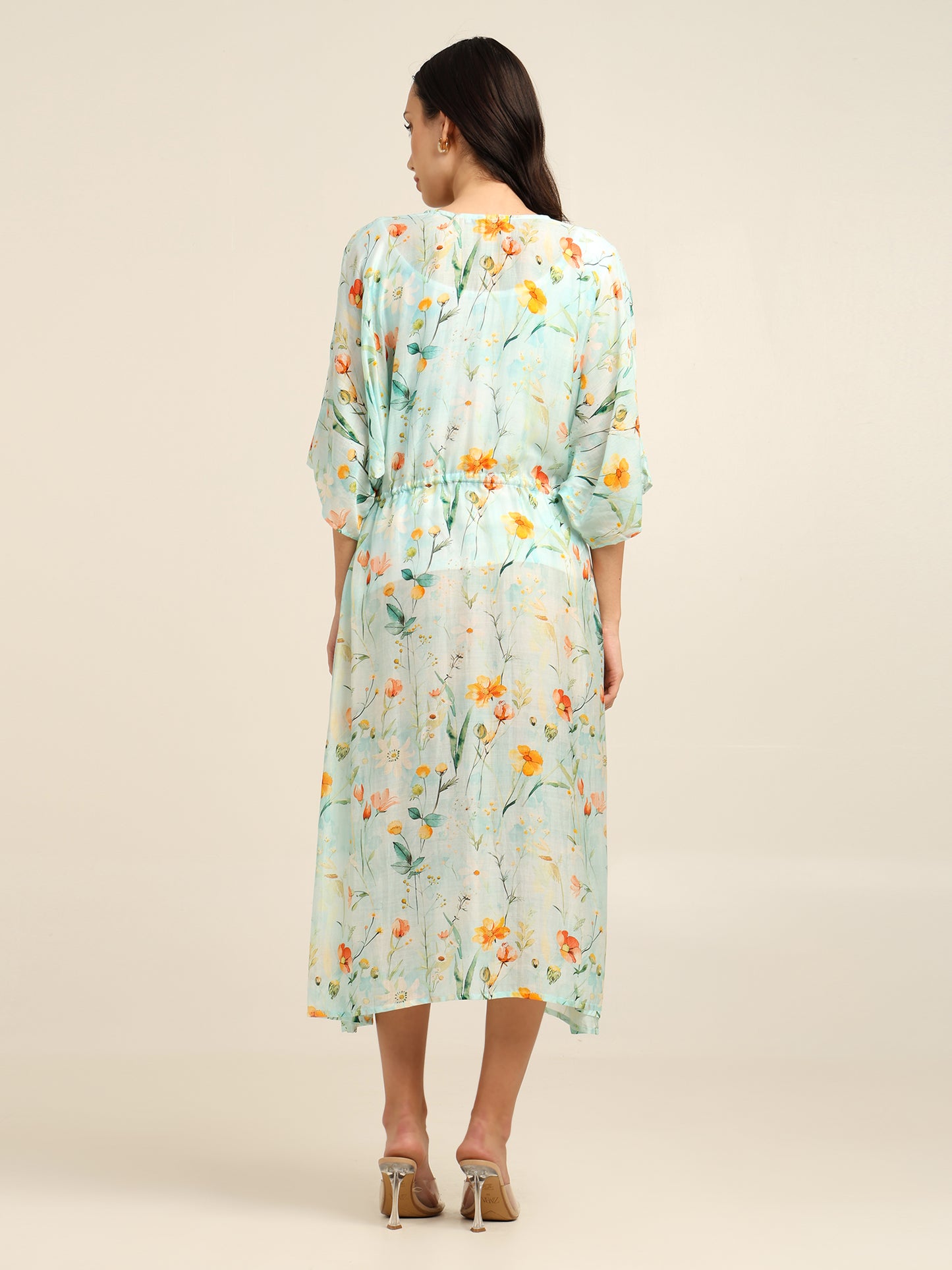 Mint Bloom V-neck Dress