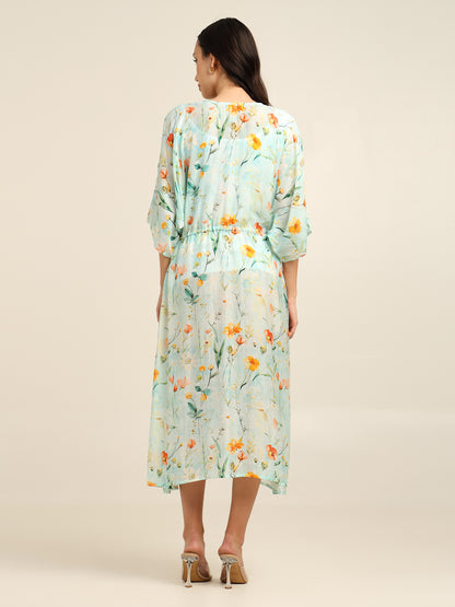 Mint Bloom V-neck Dress