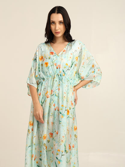 Mint Bloom V-neck Dress