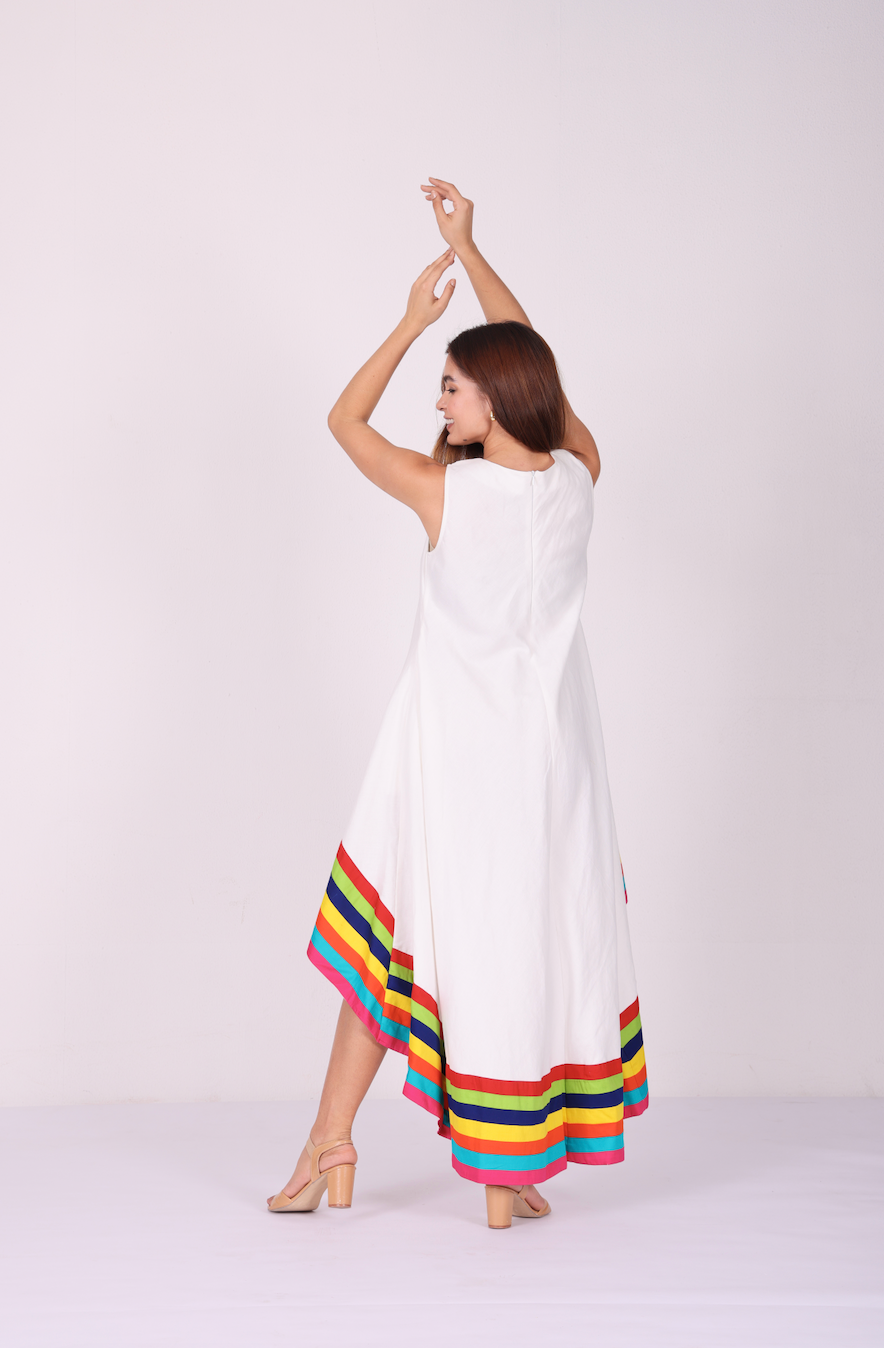 Prism Luxe High-Low Linen Dress