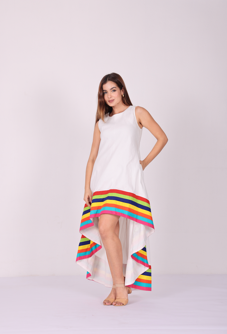 Prism Luxe High-Low Linen Dress