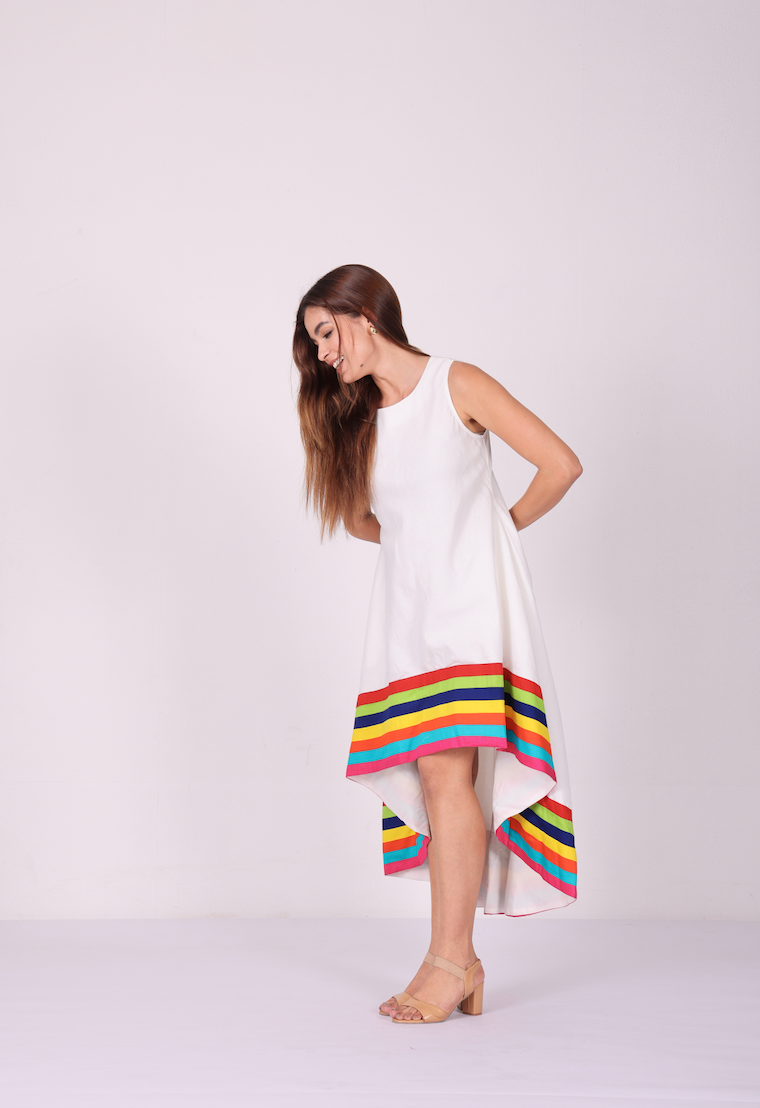 Prism Luxe High-Low Linen Dress