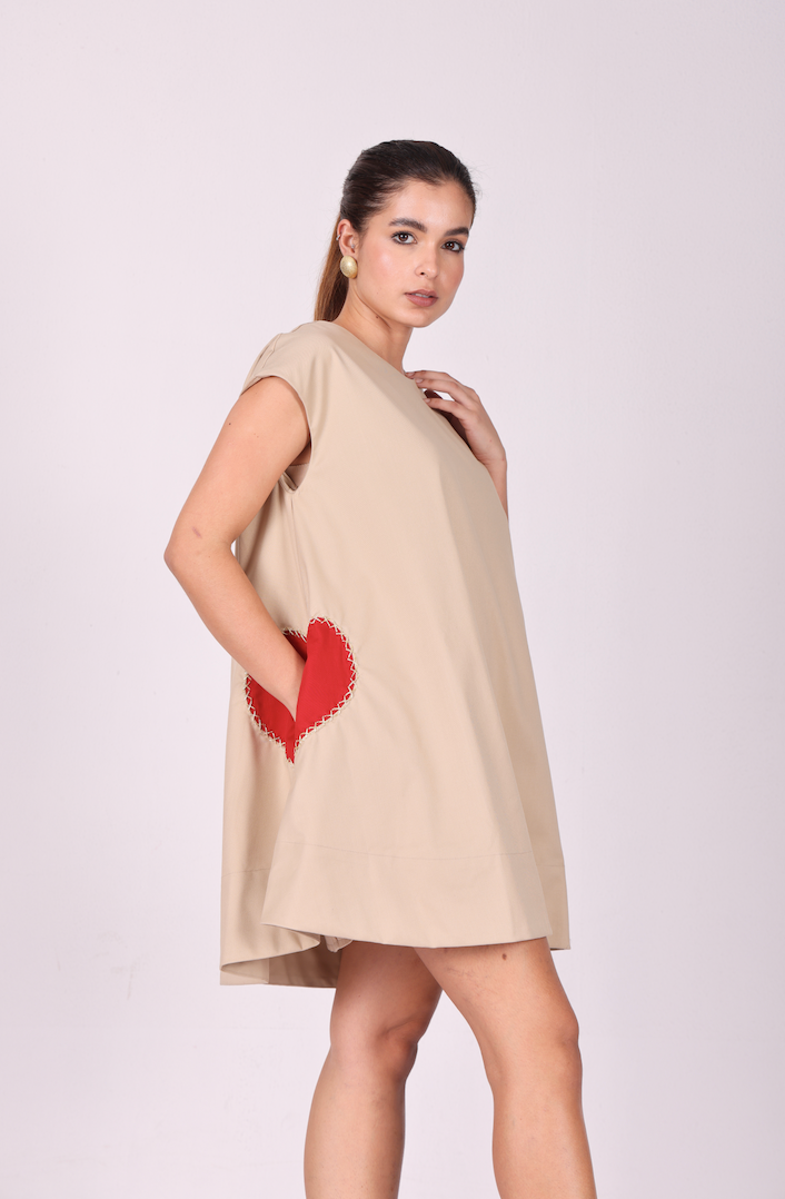 Heartline Cotton Twill Pocket Dress