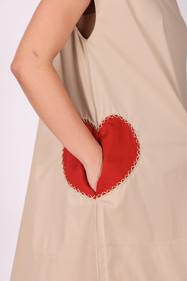 Heartline Cotton Twill Pocket Dress