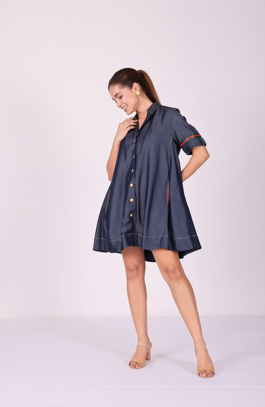 Indigo Luxe Tencel Denim Shirt Dress