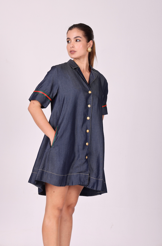 Indigo Luxe Tencel Denim Shirt Dress