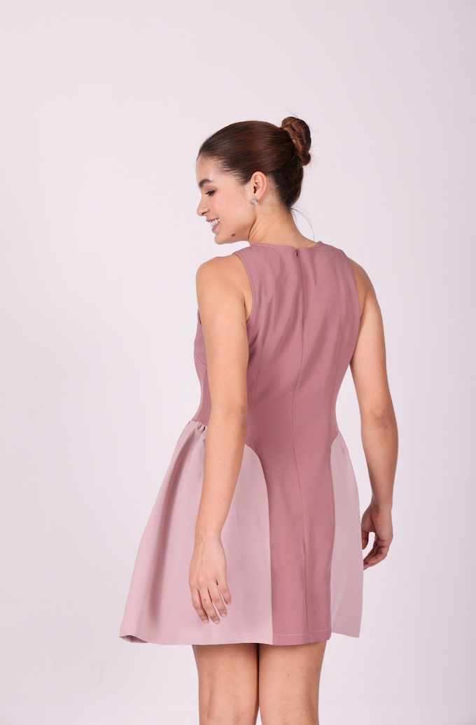 Rosé Bloom Dual-Tone Dress