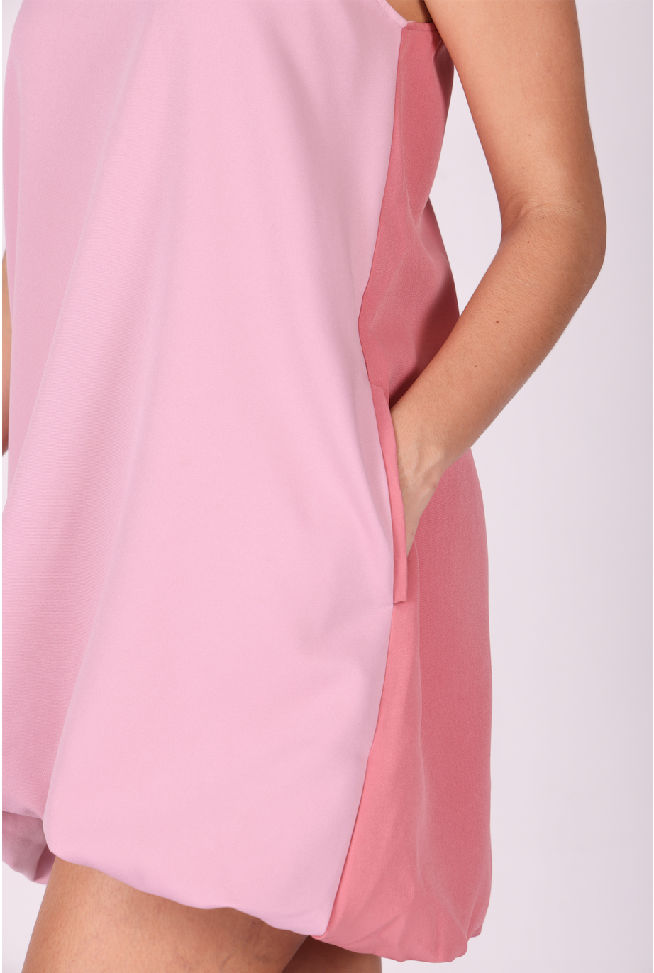 Rosette Dual-Tone Dress