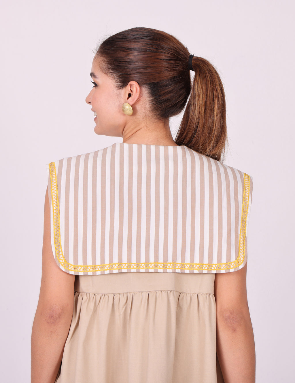 Harbour Charm Pure Cotton Twill Mini Dress – Sand Beige
