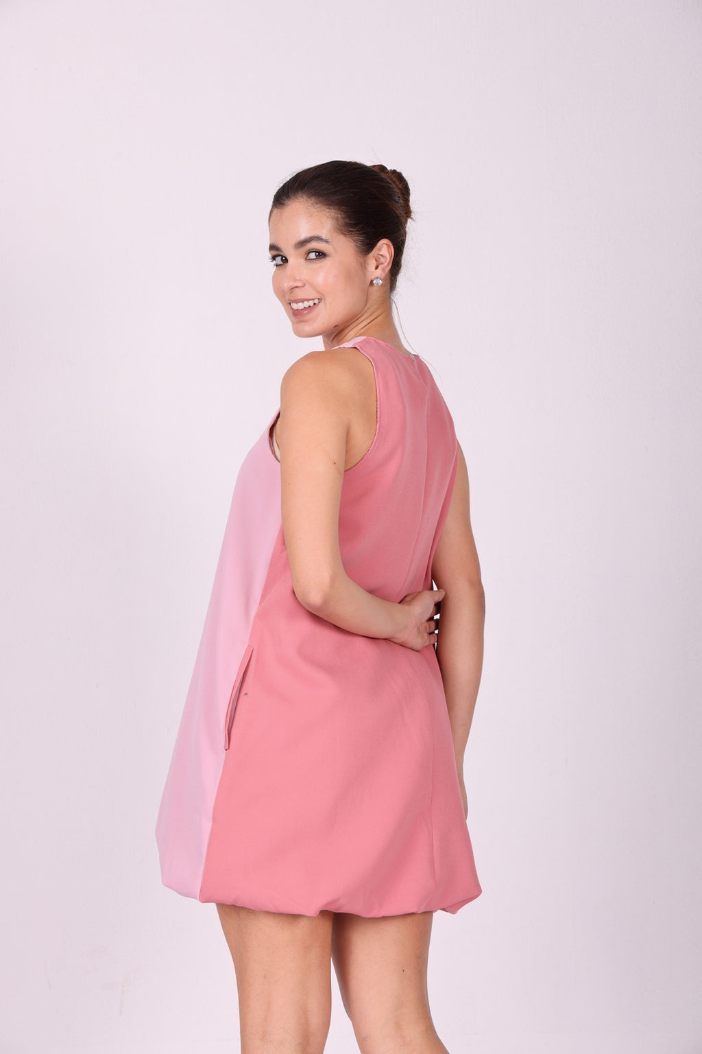 Rosette Dual-Tone Dress