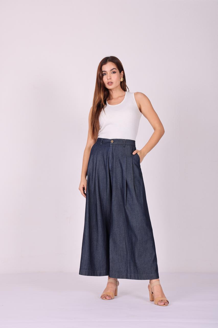 Indigo Flow Tencel Denim Pants